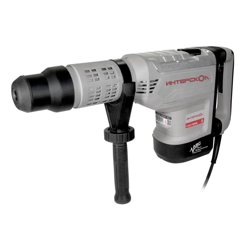 Перфоратор трехрежимный П-55/1700ЭВ SDS Maх антивибрационная система макс. диаметр бурения 55мм 1750-2150 уд/мин 10Дж 1700Вт ИНТЕРСКОЛ 830.1.0.70