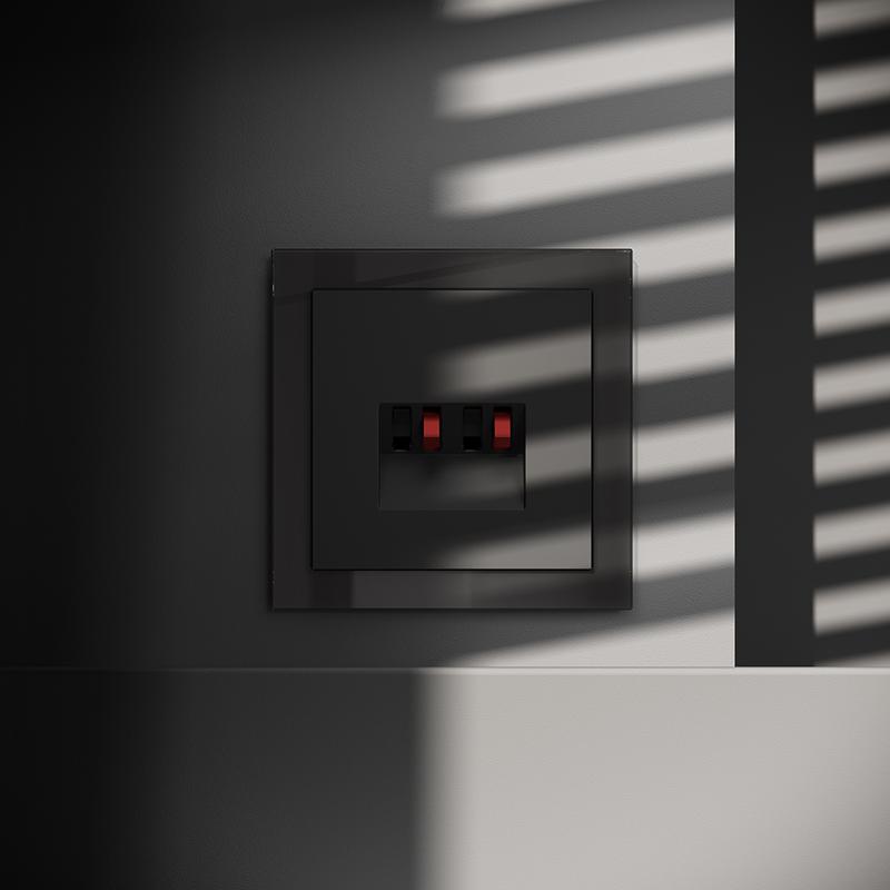 Розетка акустическая 4-м СП S70 механизм черн. матов. Voltum VLS060308