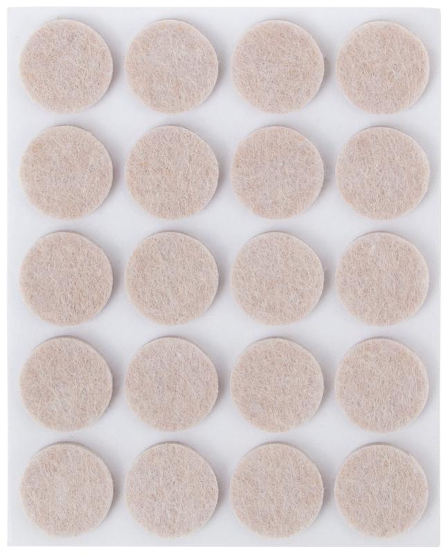 Подкладка для мебели самоклеющиеся круглые 17мм войлок (уп.20шт) FIT 67524
