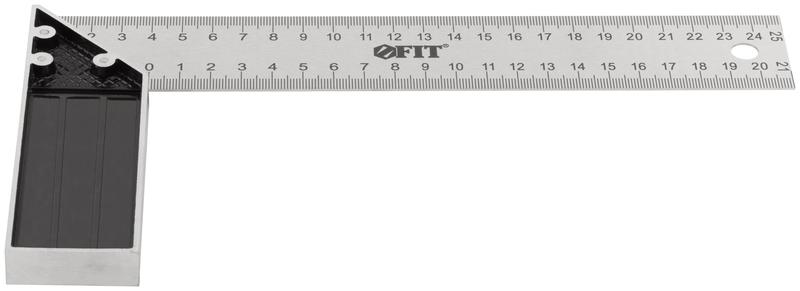 Угольник столярный рифленая шкала алюм. основание 250мм FIT 19461