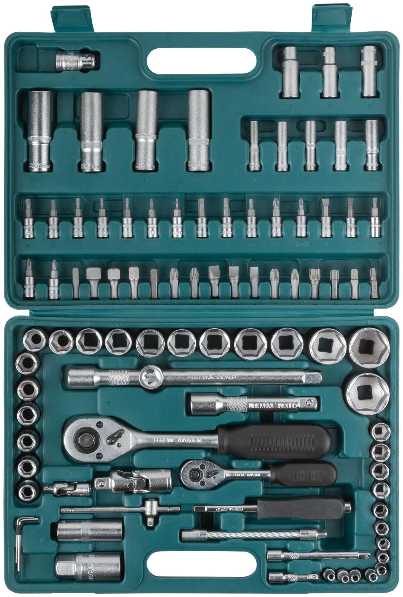 Набор инструмента автомобильный  94 шт. CrV 1/2"+1/4"