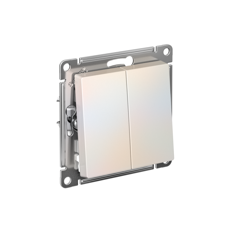 Переключатель проходной 2-кл. СП AtlasDesign 10А IP20 (сх. 6/2) 10AX механизм жемчуж. SE ATN000465