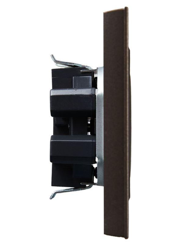 Розетка 2-м СП BRITE РСш12-2-БрТБ 10А в сборе без заземл. защ. шторки бр. IEK BR-R23-10-K45-F