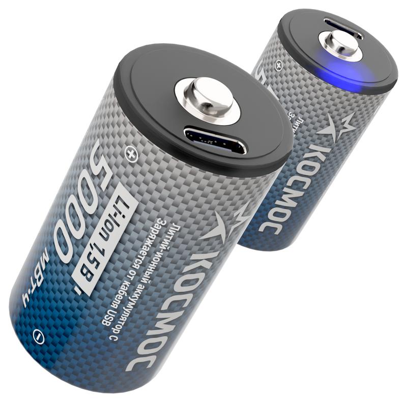 Аккумулятор C Li-ion 5000мАч (блист.2шт) КОСМОС KOCR14Li5000mWh2B