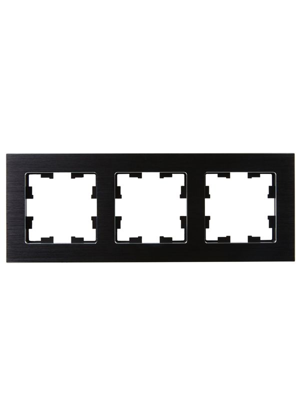 Рамка 3-м BRITE РУ-3-1-БрЧ металл черн. IEK BR-M32-M-K02