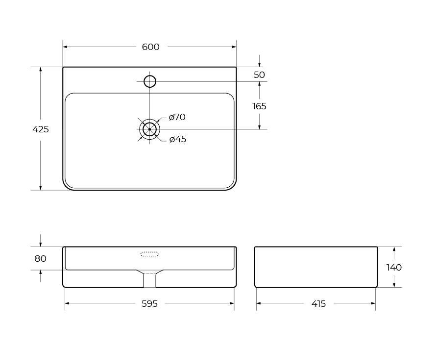 Накладная раковина BelBagno BB1338