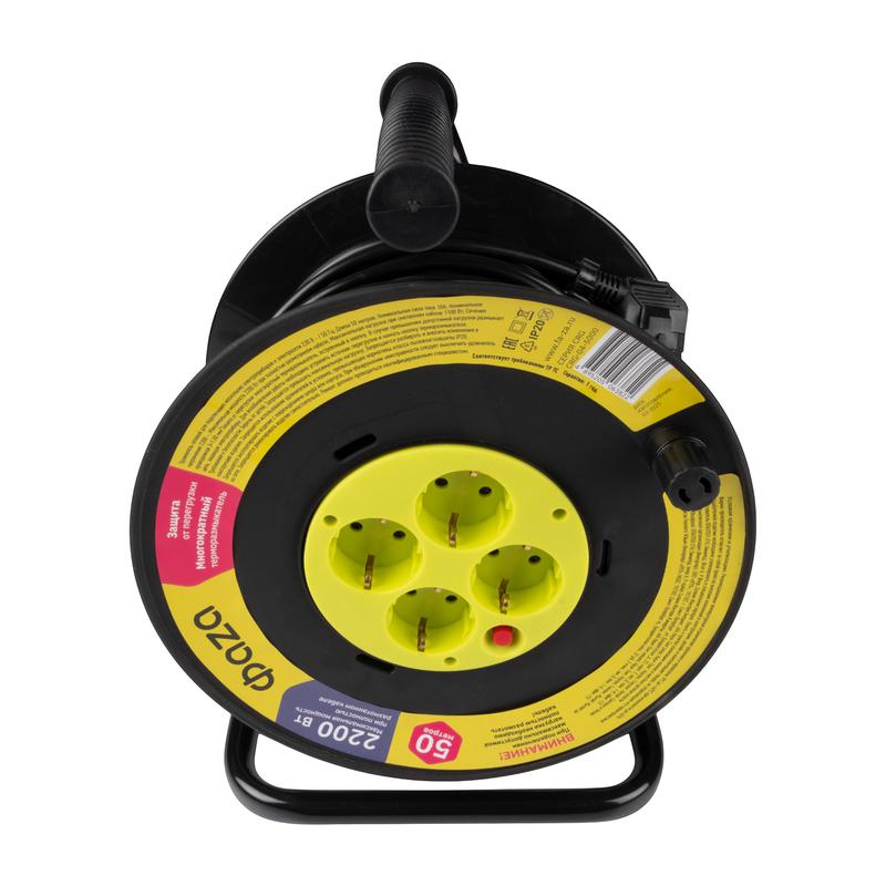 Удлинитель на катушке 4х50м с с заземл. CRG-04-5000 ФАZА 5063822