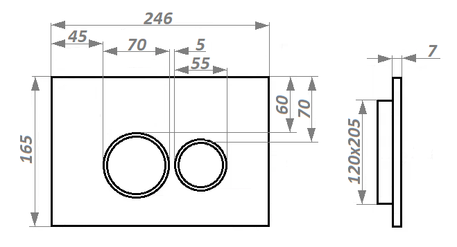 Кнопка CR05CG смыва для инсталляций Ceruttispa (шампань золотой, глянцевая)