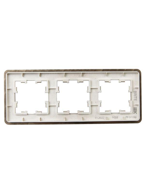 Рамка 3-м BRITE РУ-3-1-Бр метал. латунь RE IEK BR-M32-M-01-K49