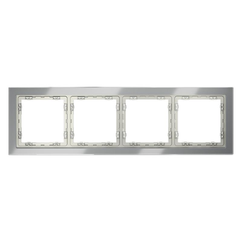 Рамка 4-м S70 стеклян. сталь Voltum VLS110405