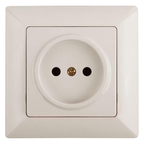 Розетка 1-м СП Solo 4-201-02 2P 16А 250В IP20 без заземл. слон. кость Intro Б0053642