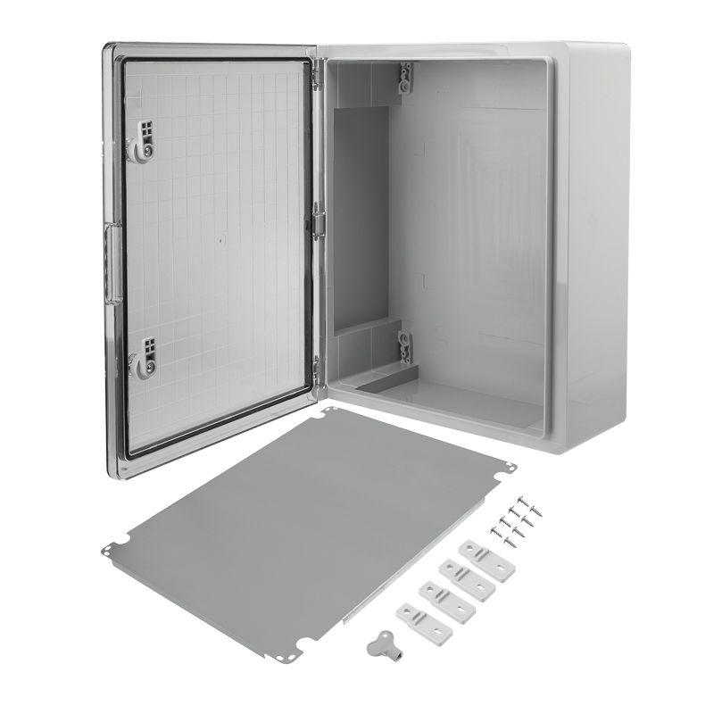 Корпус ЩМПп 500х400х180мм УХЛ1 IP65 с прозр. дверцей и монтажной панелью АБС пластик. Rexant 11-0414