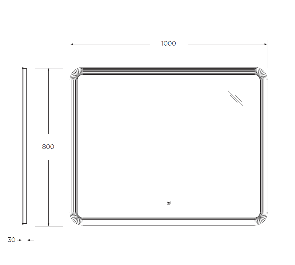 Зеркало Cezares CZR-SPC-DUET-1000-800-LED-TCH