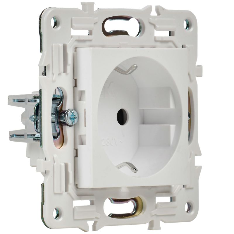 Розетка SKANDY 16А с заземл. защ. шторки SK-R04W арктич. бел. IEK SK-R14-16-K01