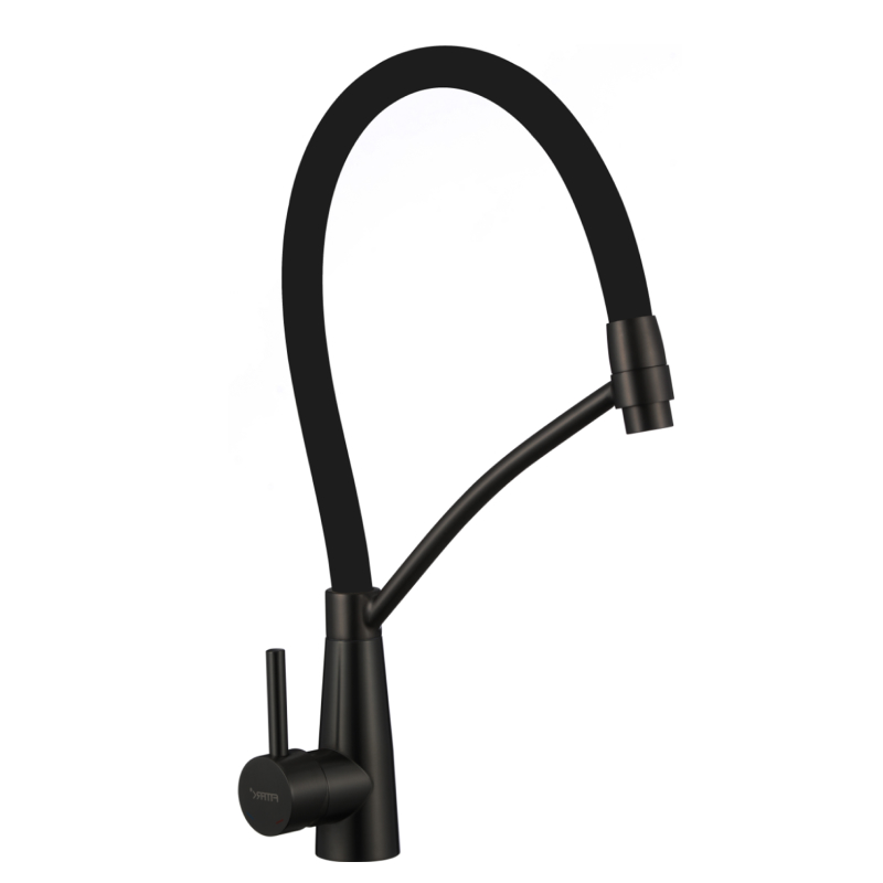 Смеситель для кухни с гибким изливом Fmark FS8255H-01, черный