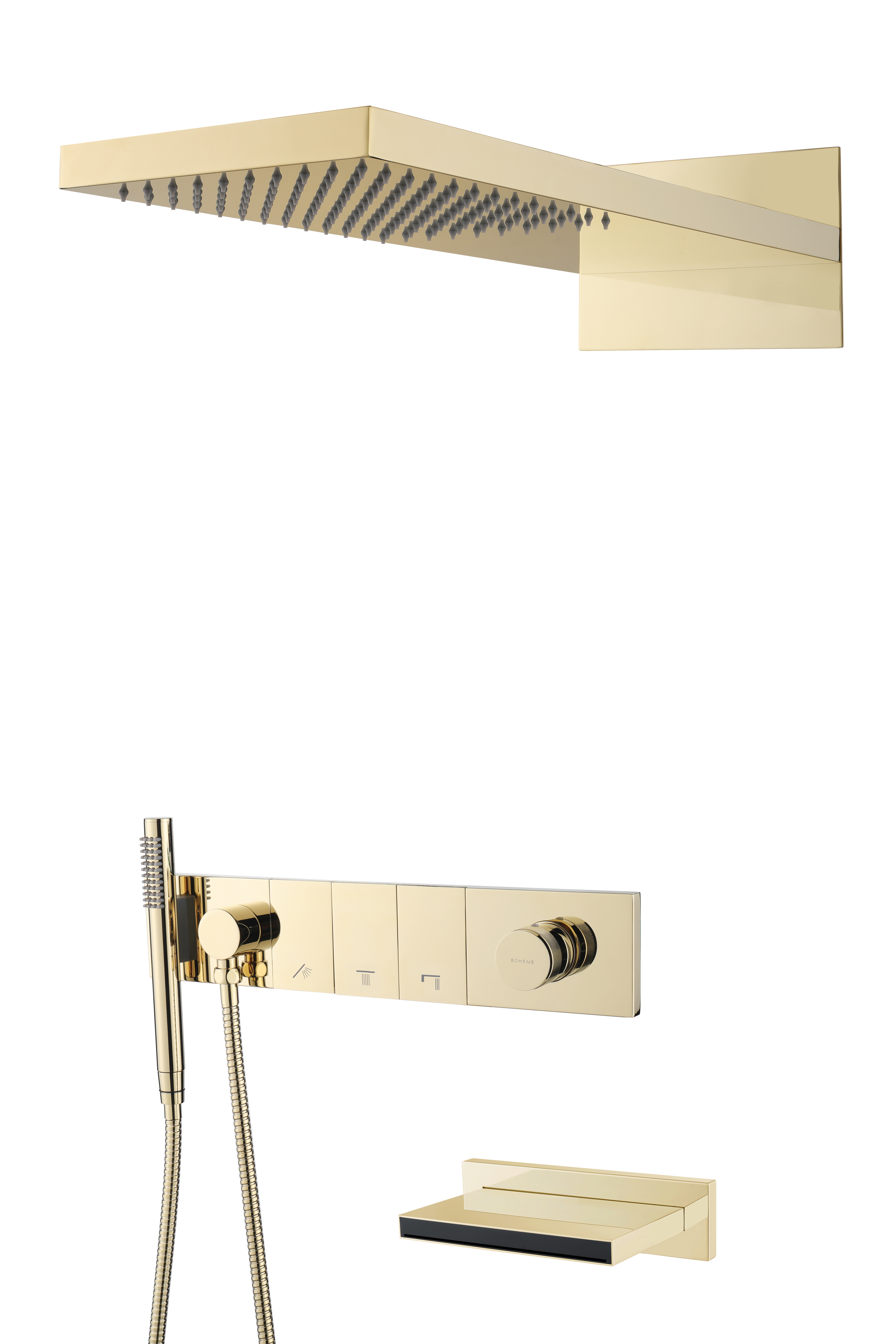 Встроенная душевая система  ZODIAC с термостатом, трехпозиционная MATT WHITE