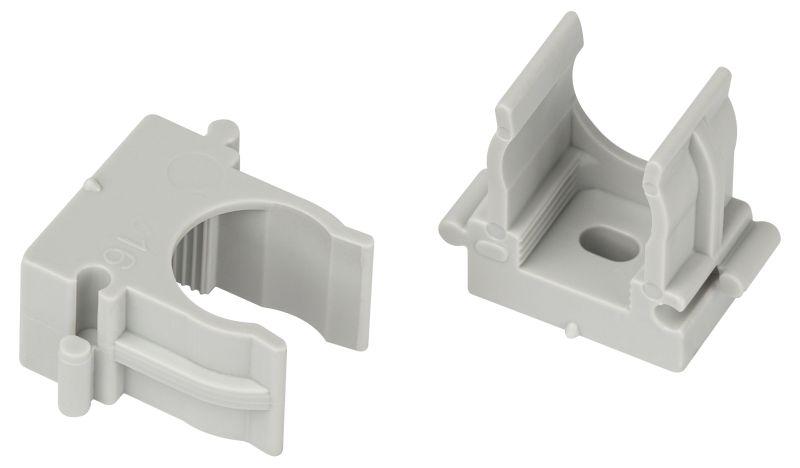 Держатель для труб (клипса) d16мм для прямого монтажа CLIP-16-G-MP сер. (уп.100шт) Эра Б0062103