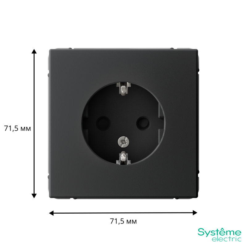 Розетка ArtGallery 16А с заземл. защ. шторки механизм карбон SE GAL001045