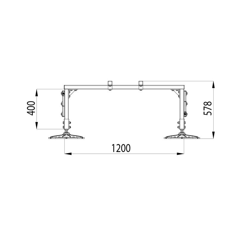Конструкция опорная для установки оборудования TECHNORAPTOR FOOT 1200х2500 HD КМ TR0221
