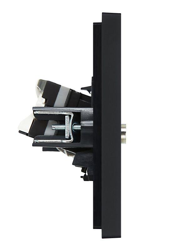 Розетка 2-м TV+RJ45 кат.5E FORTE&PIANO FP136 черн. IEK FP-AK20-1-K02