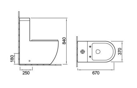 Унитаз напольный, моноблок, с встроенным смесителем и функцией биде SantiLine (сиденье микролифт) SL-5011