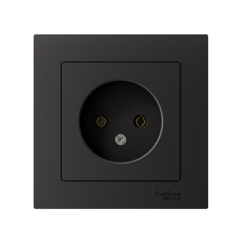 Розетка 1-м СП AtlasDesign 16А IP20 без заземл. в сборе карбон SE ATN001040