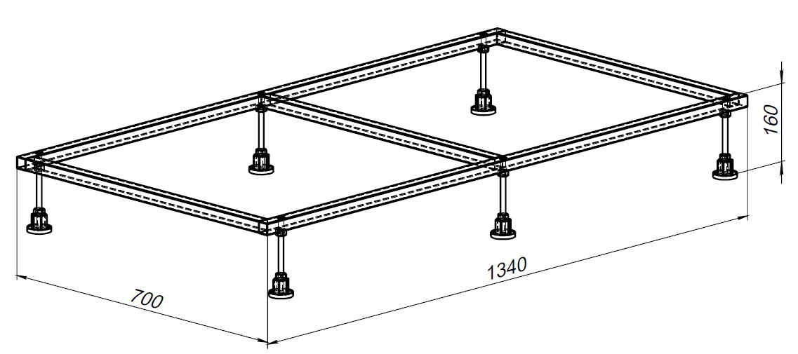 Каркас для поддона Allen Brau 140х80 8.00005