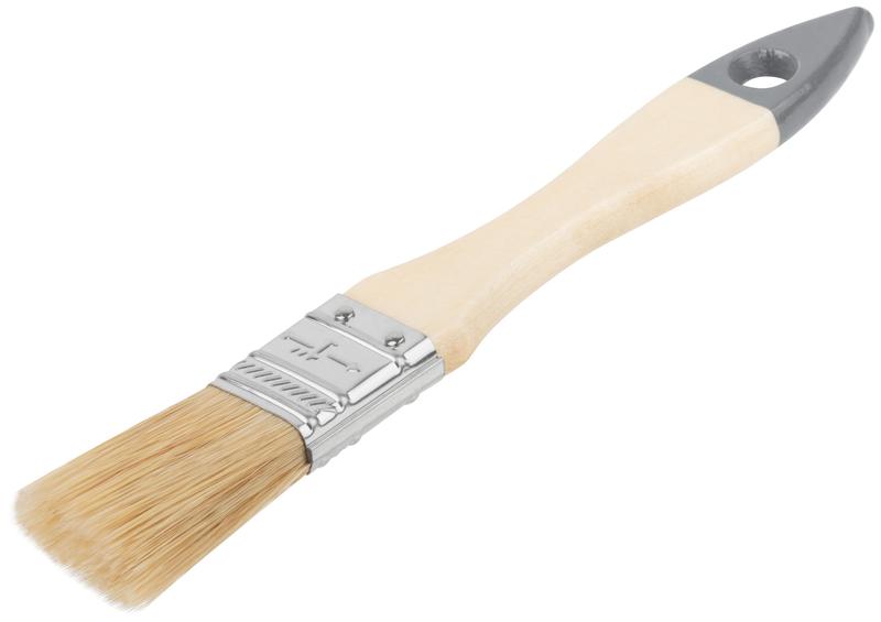 Кисть флейцевая "Лайт" 1дюйм (25мм) натур. свет. щетина деревянная ручка КУРС 00803