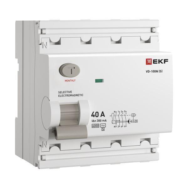 Выключатель дифференциального тока 4п 40А 300мА тип AC 6кА ВД-100N (S) электромех. PROxima EKF E1046MS40300