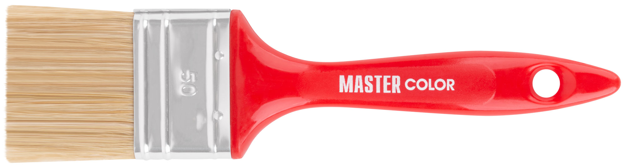 Кисть флейцевая, толщ. 14 мм, 70% ПБT/30% светлая натур. щетина, нерж.обжим, пласт. ручка, ширина 50 мм