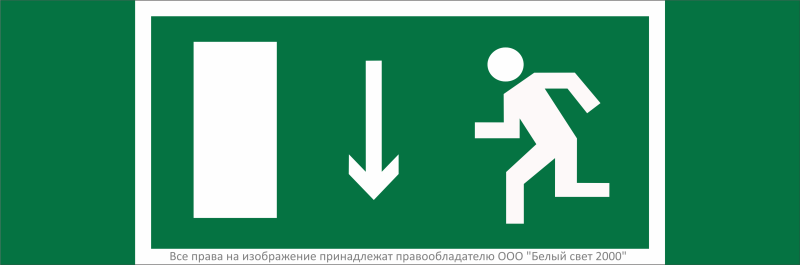 Знак безопасности NPU-3311.E10"Указ. двери эвакуационного выхода (лев.)" Белый свет a32673