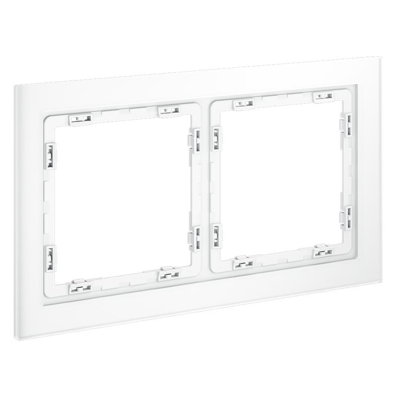 Рамка 2-м S70 стеклян. бел. матов. Voltum VLS110202