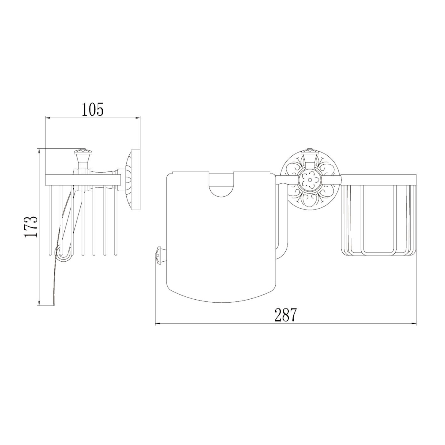 Держатель для туалетной бумаги и освежителя Savol S-R06651H, черный
