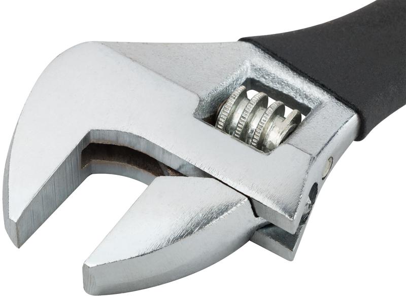 Ключ разводной 200мм (25мм) антискользящее покрытие рукоятки КУРС 70107