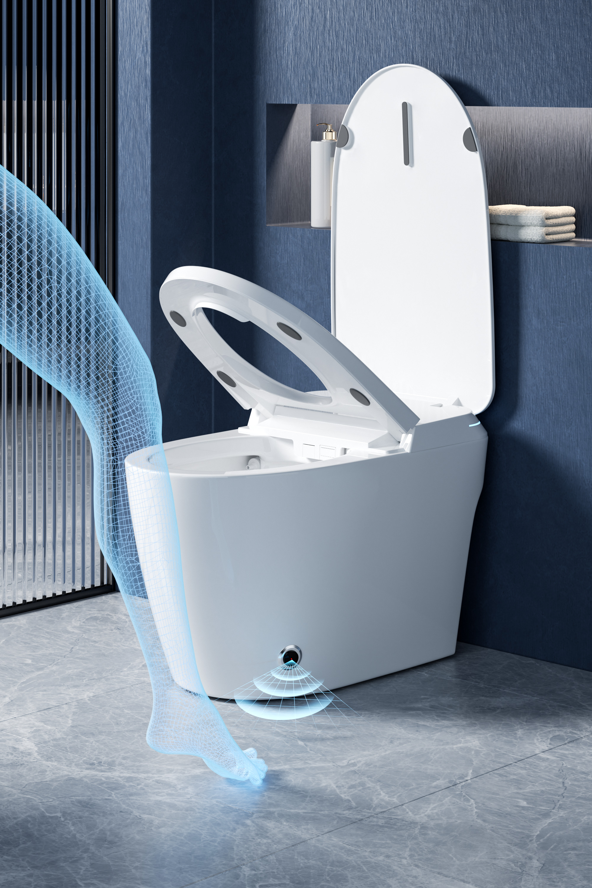 Унитаз MIRELLA Smart напольный с дистанционным управлением Ceruttispa CT10615 (680x400x470)