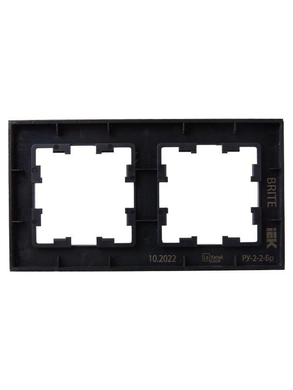 Рамка 2-м BRITE РУ-2-2-Бр стекло черн. матов. IEK BR-M22-G-31-K02