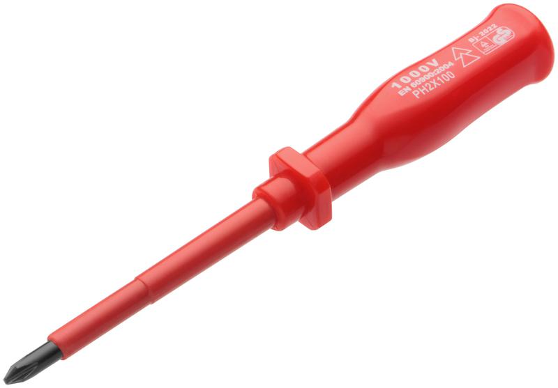 Отвертка изолированная 1000В CrV сталь пластик. ручка РН2 х 100мм FIT 55808