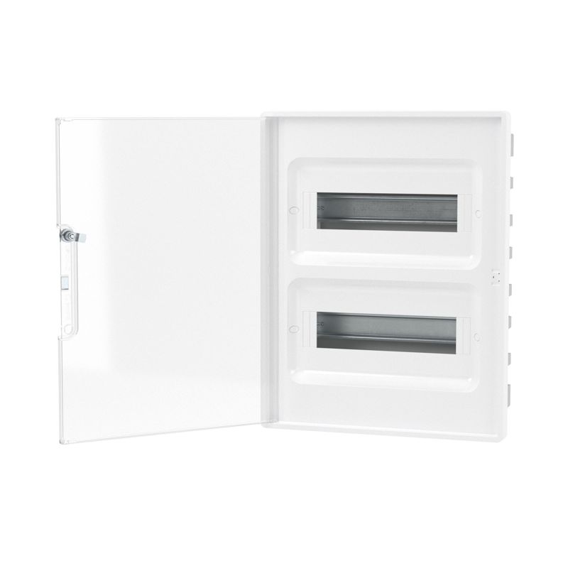 Щиток встраиваемый FRAME 24мод. для полых стен с прозр. дверцей с 4 шинами PEN (2шт на 8 отверст. и 2шт на 6 отверст.) бел. DKC F24B3WT