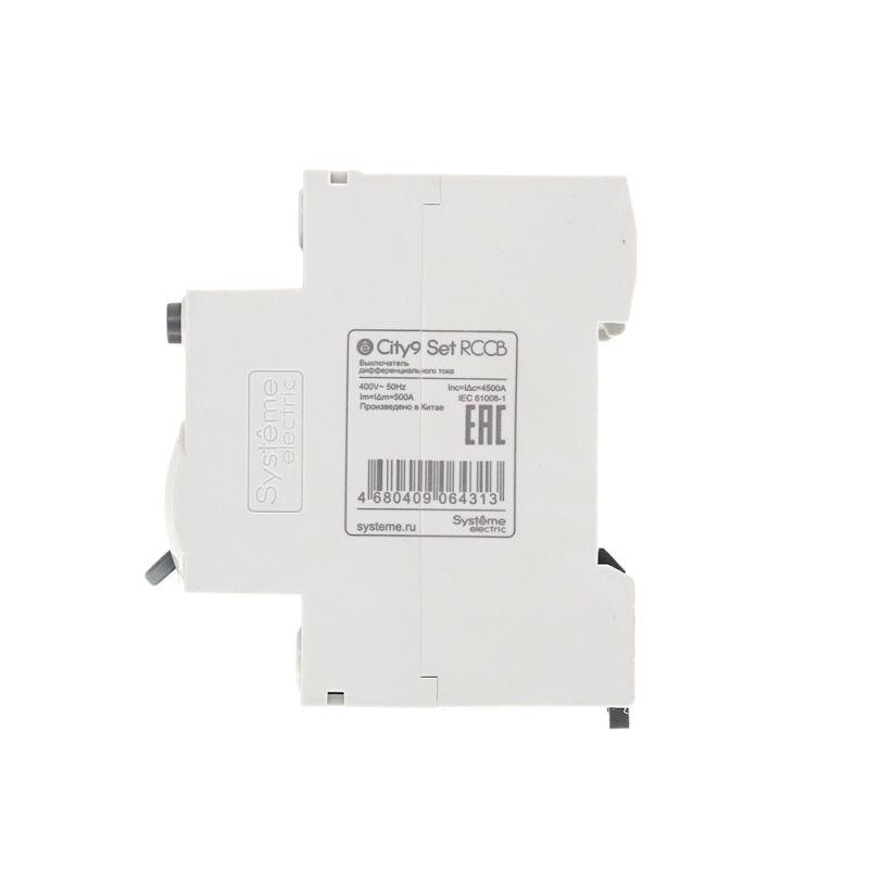 Выключатель дифференциального тока (УЗО) 4п 40А 30мА тип A City9 Set 400В SE C9R68440