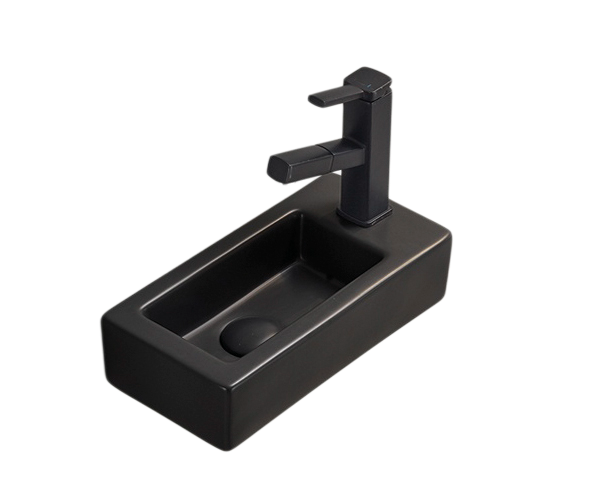 Раковина Gid Bm9272L 62203L подвесная черная матовая 36.5x18x9