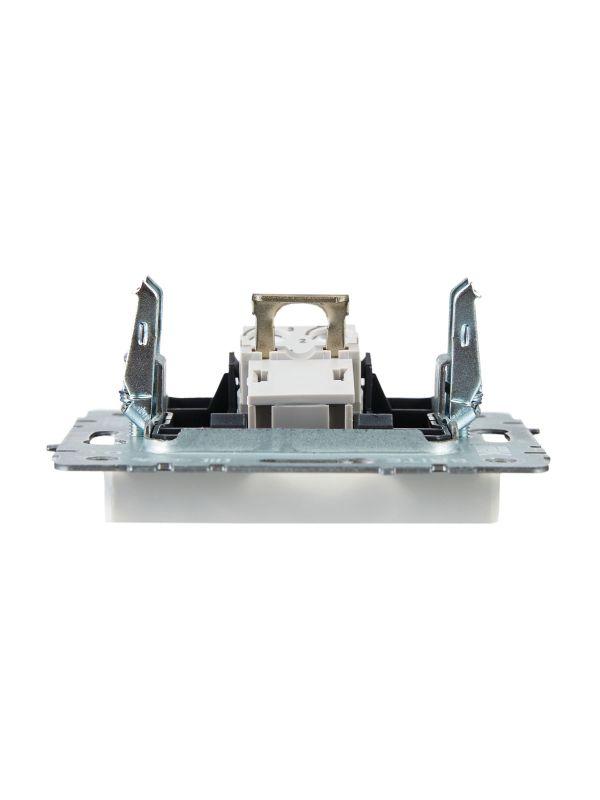 Розетка телефонная СП BRITE РТ10-БрБ RJ11 механизм бел. IEK BR-T10-K01