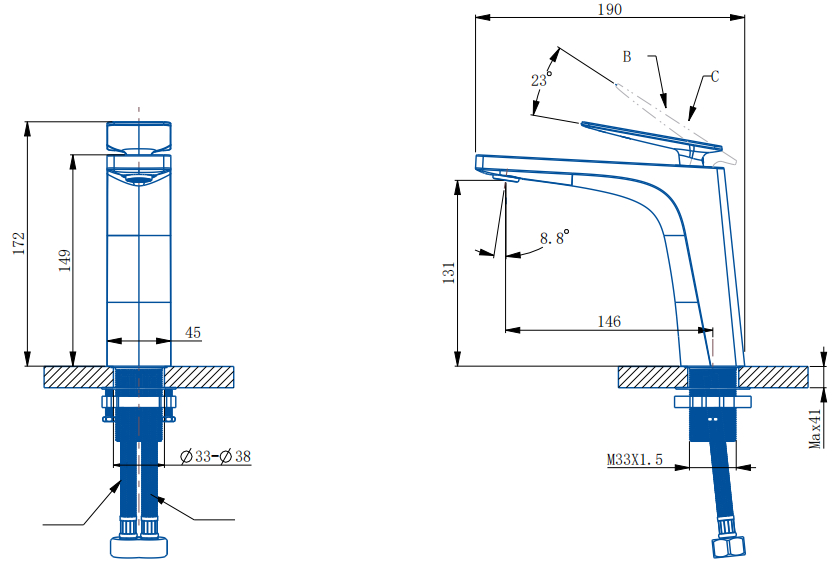 Смеситель для раковины ARROW AMP11856 , хром