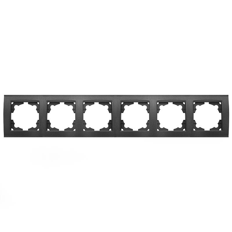 Рамка 6-м Бриллиант горизонт. графит Universal 1030-Gr