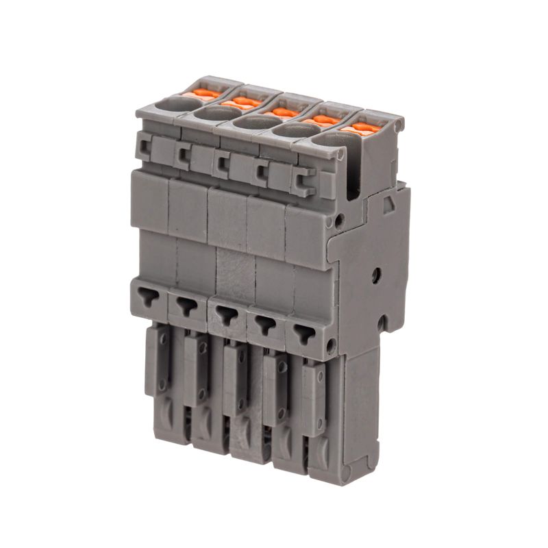 Штекер зажим push-in 5 точек подключения 2.5кв.мм сер. DKC VPR-P-2.5-5