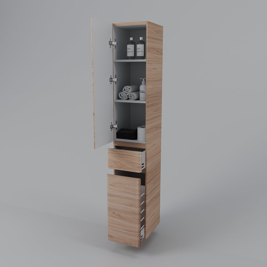 Колонна универсальная "Атлантика 35 L" с корзиной, Люкс ясень перламутр, PLUS