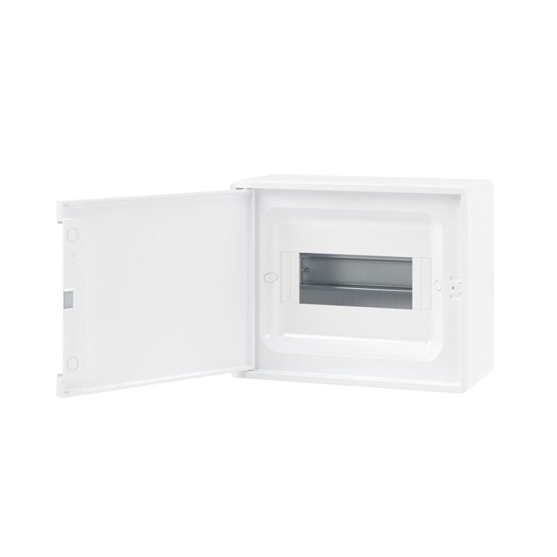 Щиток настенный FRAME 8мод. с бел. дверцей с 2 шинами PEN на 6 и 8 отверст. бел. DKC F08W1WW