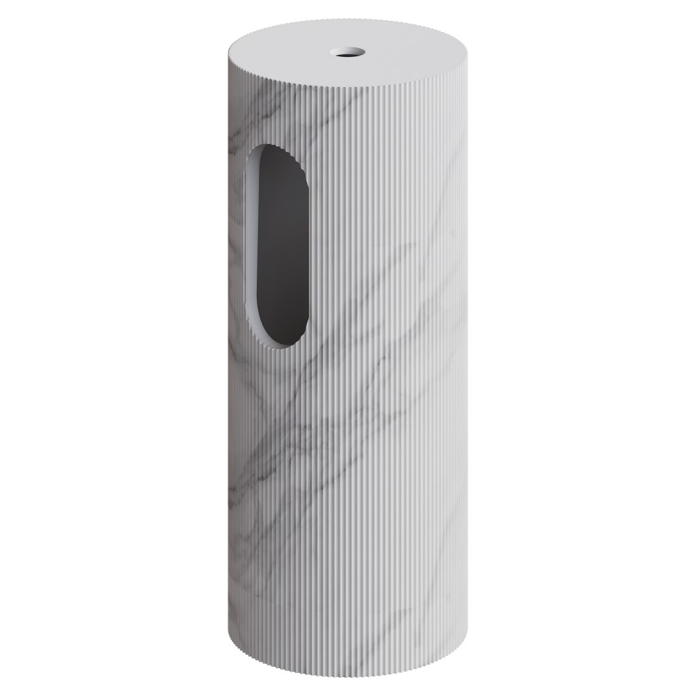 Пьедестал для раковины рифленый Corian 300*720 Calacatta