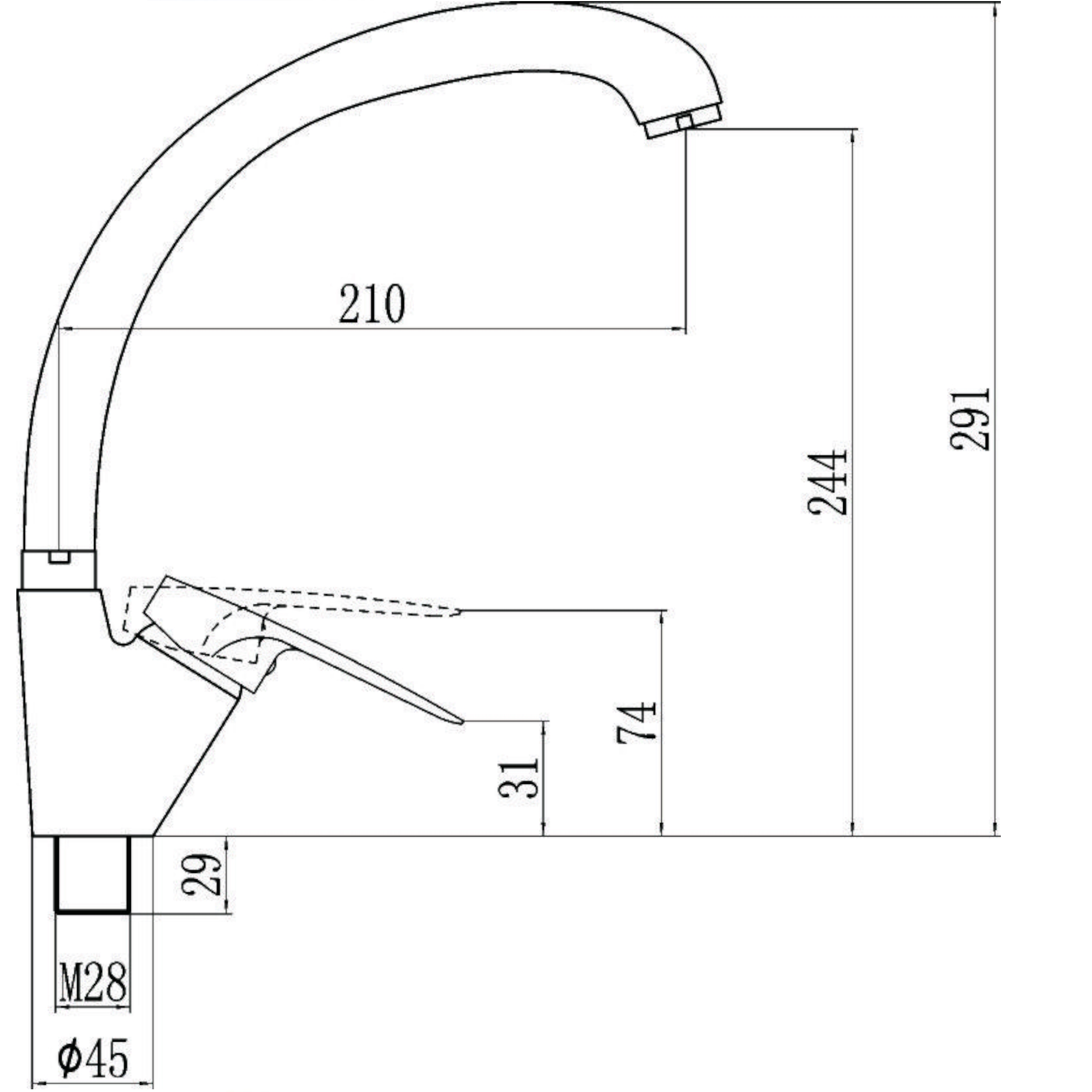 Смеситель для кухни Fmark S-4166W, белый
