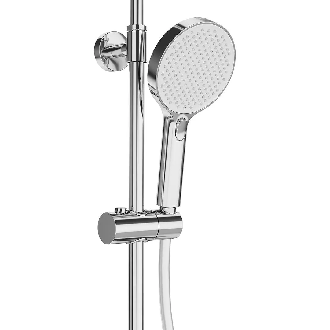 Душевая колонна FONTE на 3 потока с фикс.изливом с термостатическим смесителем, хром