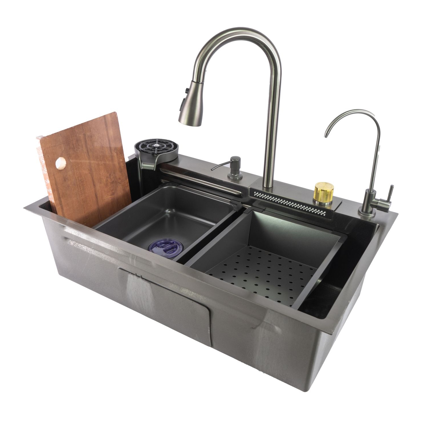 Многофункциональная кухонная мойка Fmark FSC003Q, графит